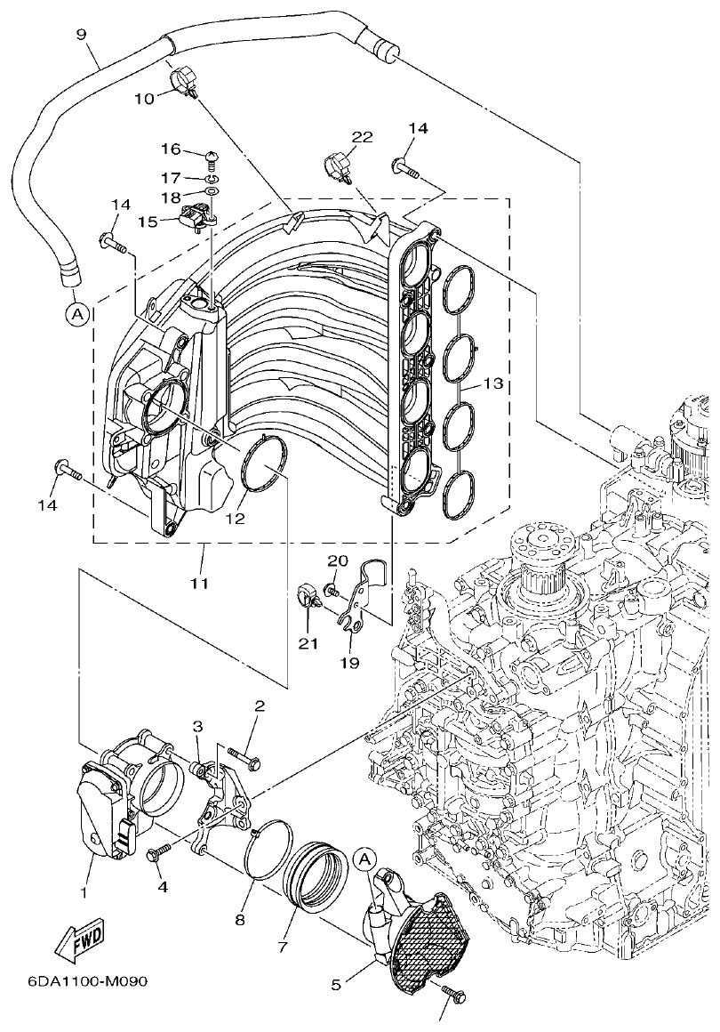 Yamaha 20 INTAKE 1 parts diagram